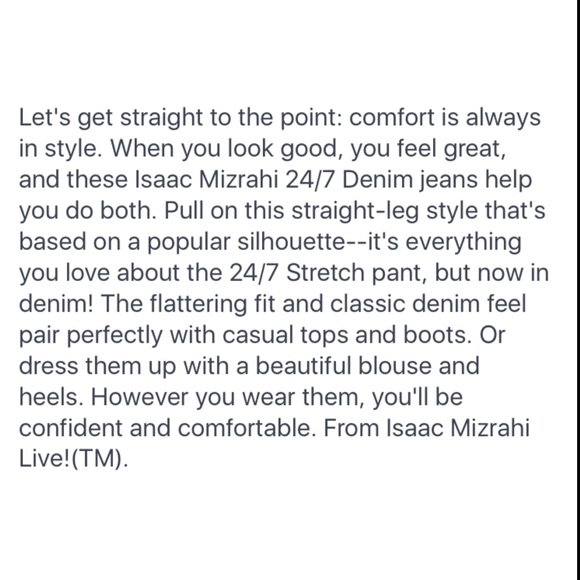 🔹 Isaac Mizrahi Regular 24/7 Denim Straight Leg Jeans 🔹 - Picture 12 of 12